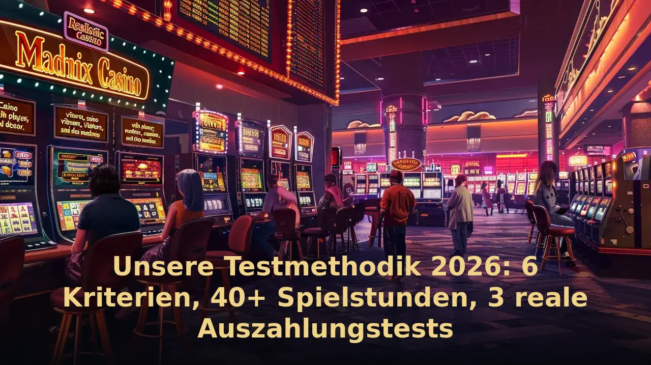 Unsere Testmethodik 2026: 6 Kriterien, 40+ Spielstunden, 3 reale Auszahlungstests